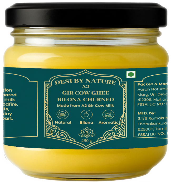 A2 Gir Cow Bilona Ghee 250 gm glass jar &mdash; Desi By Nature