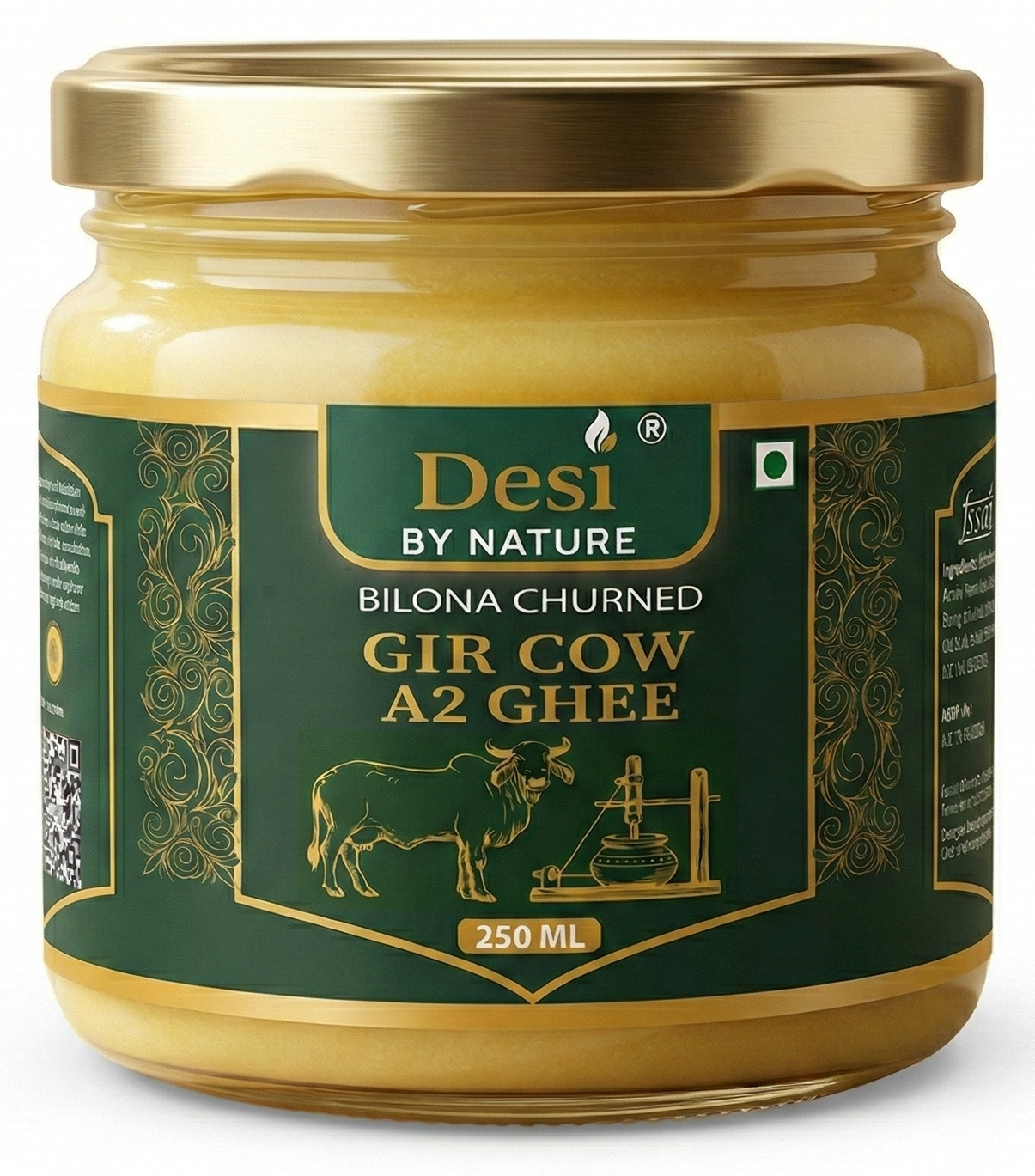A2 Gir Cow Bilona Ghee 250 gm glass jar &mdash; Desi By Nature